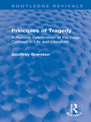 cover image of Principles of Tragedy